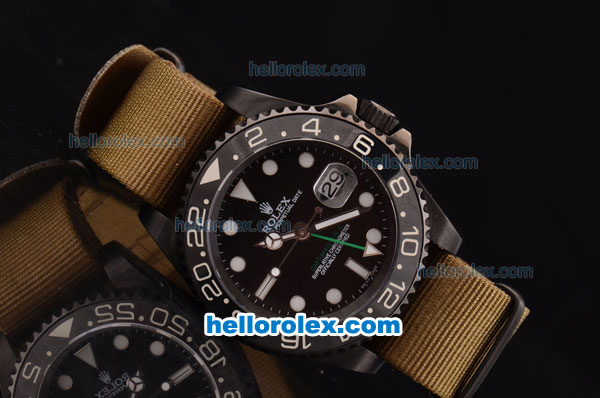 Rolex GMT-Master Pro-Hunter Asia 2813 Automatic Movement PVD Case with Ceramic Bezel and Black Dial - Click Image to Close